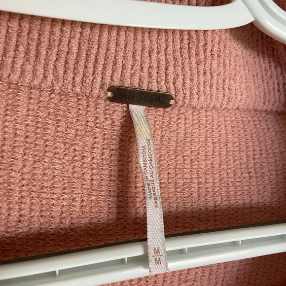 Free People Ottoman Slouchy Tunic Sweater Pink Sun Sand Medium - Picture 6 of 13